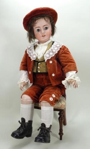 A large DEP bisque head doll, German for French market, circa 1910,