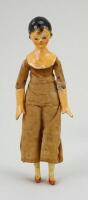 A painted wooden Grodnertal doll, German circa 1820,