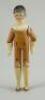 A small painted wooden Grodnertal doll, German circa 1830,