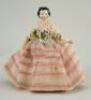 A small papier-mache shoulder head doll, German circa 1840,