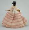 A small papier-mache shoulder head doll, German circa 1840, - 2