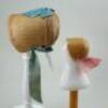 Two early woven straw poke doll bonnets, English 1840s,