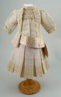 A good original pink/cream dolls outfit for size 8 Bebe, circa 1890,