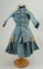 A good original blue check dolls dress for French Bru Bebe, size 7, 1880s, - 2