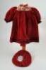 A red wool dolls dress and beret, German circa 1890, - 2