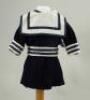 A good navy blue sailor-style dress for French Bebe, circa 1890, - 2