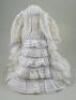 A beautiful 1870s style cream cotton French fashion dolls dress and jacket,