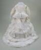 A beautiful 1870s style cream cotton French fashion dolls dress and jacket, - 2