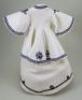 A good 1850s-60s style white pique French fashion dolls dress and panniers, - 2