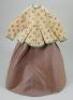 An 1860s-70s style cream and brown silk French fashion dolls dress, - 2