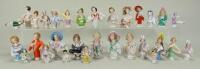 Collection of glazed china Art-Deco and Flapper Girl Half-Dolls, mainly German 1920s,