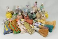 Collection of glazed china Half-Dolls, mainly German 1900-20s,