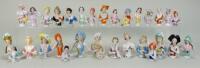 Collection of glazed china Half-Dolls, mainly German 1900-20s,