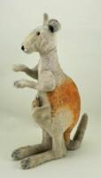 A large Steiff mohair standing Kangaroo and Joey, German 1930s,