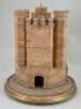 An interesting folk art cork model castle, English 1832, - 2