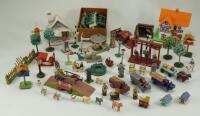 A selection of German Erzgebirge painted wooden toys,