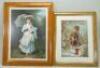 Five various framed prints of children,