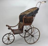 A Victorian sprung dolls pram, English,