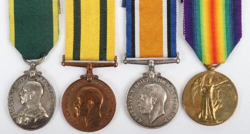 Great War Territorial Force War Medal Group of Four Royal Artillery