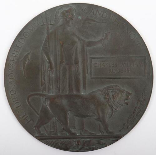 Great War Bronze Memorial Plaque