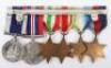 WW2 Campaign and Royal Naval Long Service Good Conduct Medal Group of Six Sailmaker HMS Dido - 7