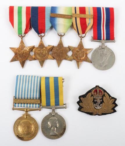 Korean War Medal Pair Royal Navy HMS Mounts Bay
