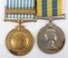 Korean War Medal Pair Royal Navy HMS Mounts Bay - 3