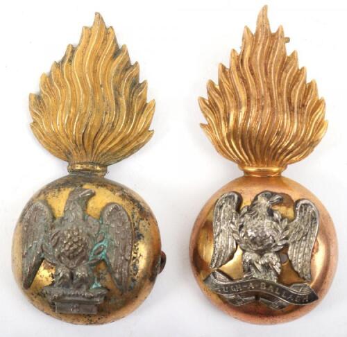 2x Royal Irish Fusiliers Officers Fur Cap Grenades
