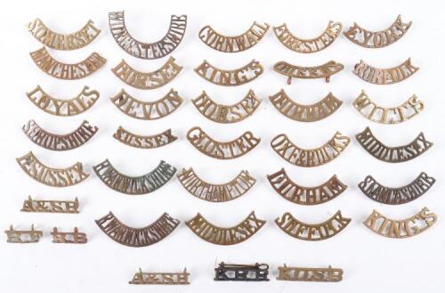 Selection of Brass Regimental Shoulder Titles