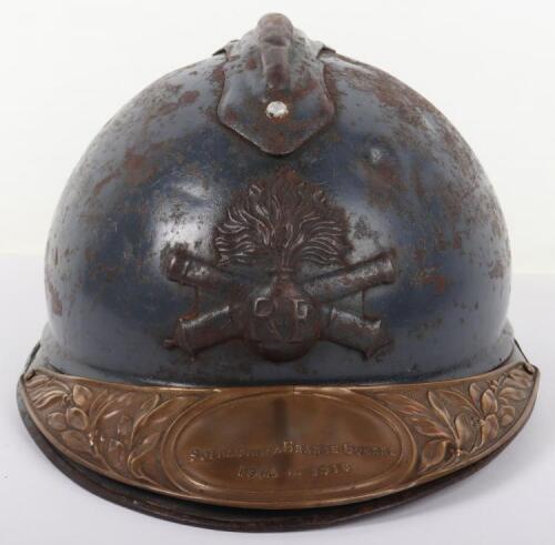 WW1 French Artillery Adrian Pattern Steel Combat Helmet