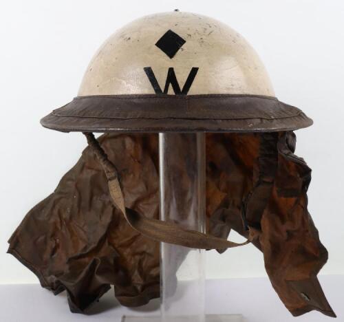 WW2 British Senior Wardens Steel Helmet with Half Gas Cape