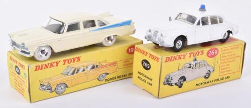 Dinky Toys 191 Dodge Royal Sedan, cream body, blue rear flash