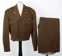 WW2 British Made American Ike Jacket Uniform Set of Major D Van Dusen 406th Field Artillery Group Awarded the Bronze Star for Service in North West Europe