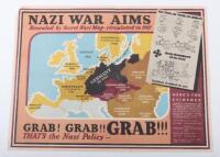 WW2 Period British Propaganda Poster &ldquo;NAZI WAR AIMS&rdquo;