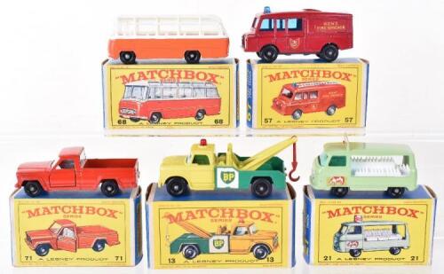 Five Boxed Matchbox Regular Wheel Models
