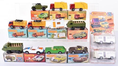 Thirteen Matchbox Superfast Boxed Models