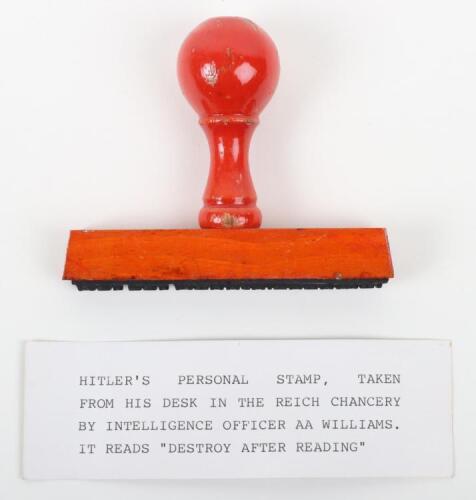 Ink Desk Stamp Reputedly Taken from Adolf Hitler s Desk in the