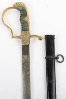 German Weimar Republic Cavalry Officers Sword with Etched Blade