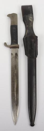 Third Reich Parade Bayonet with Regimental Double Sided Etched Blade by F W Holler Solingen