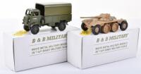 Two B&B White Metal Military Model