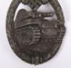 WW2 German Army / Waffen-SS Panzer Assault Combat Badge in Bronze by C E Juncker, Berlin - 3