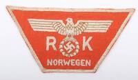 Unusual Third Reich Reichskommissariat Norwegen Cloth Arm Badge