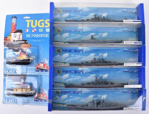 A Single Minic Ships by Hornby, Naval Harbour Set A Single Minic Ships by Hornby, Naval Harbour Set