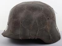 WW2 German Army M-40 Steel Combat Helmet with Chicken Wire Basket