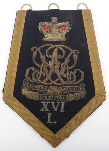 Victorian 16th Lancers Embroidered Shabraque Section