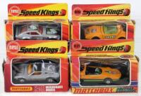 Four boxed Matchbox Speedkings diecast vehicles