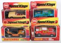 Four boxed Matchbox Speedkings diecast vehicles