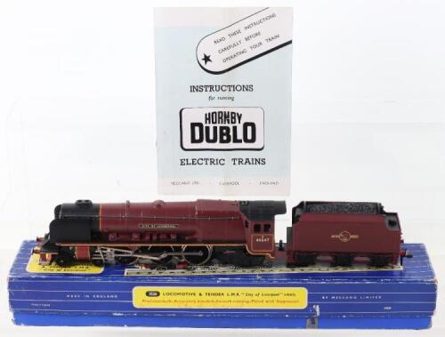 Hornby Dublo 3-rail boxed 3226 City of Liverpool locomotive and tender,