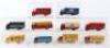 Eight repainted Dinky Supertoy Delivery vans,