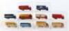 Eight repainted Dinky Supertoy Delivery vans, - 2